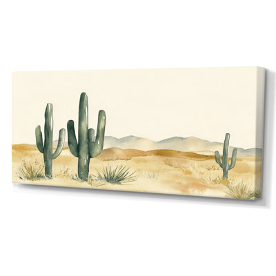 «Soft Desert Cactus I», art mural encadré vert