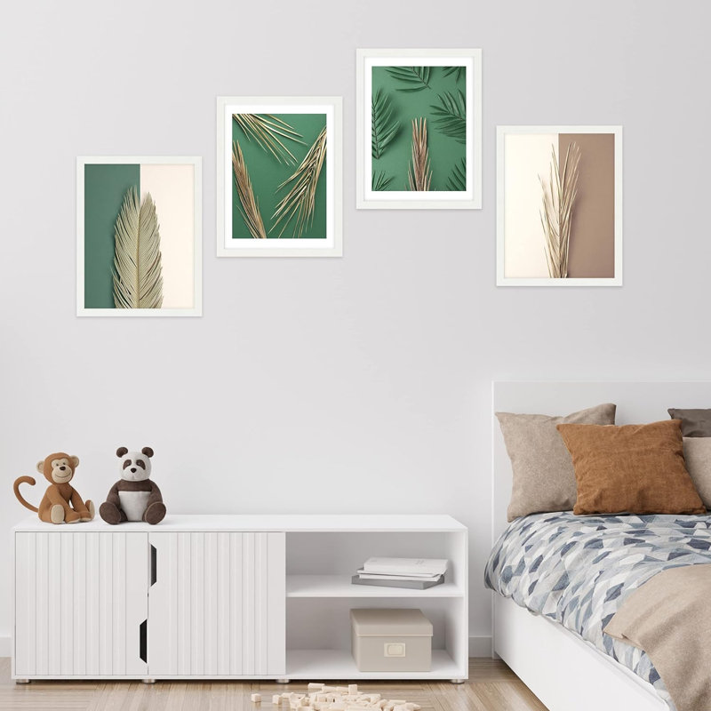 Green Green Jungle Leaf, H 10 po x l 8 po x P 1 po, Blanc