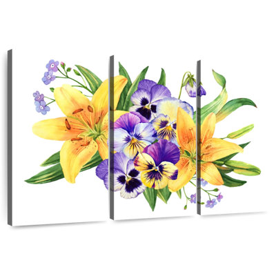 Harnek Lily And Pansy Flowers