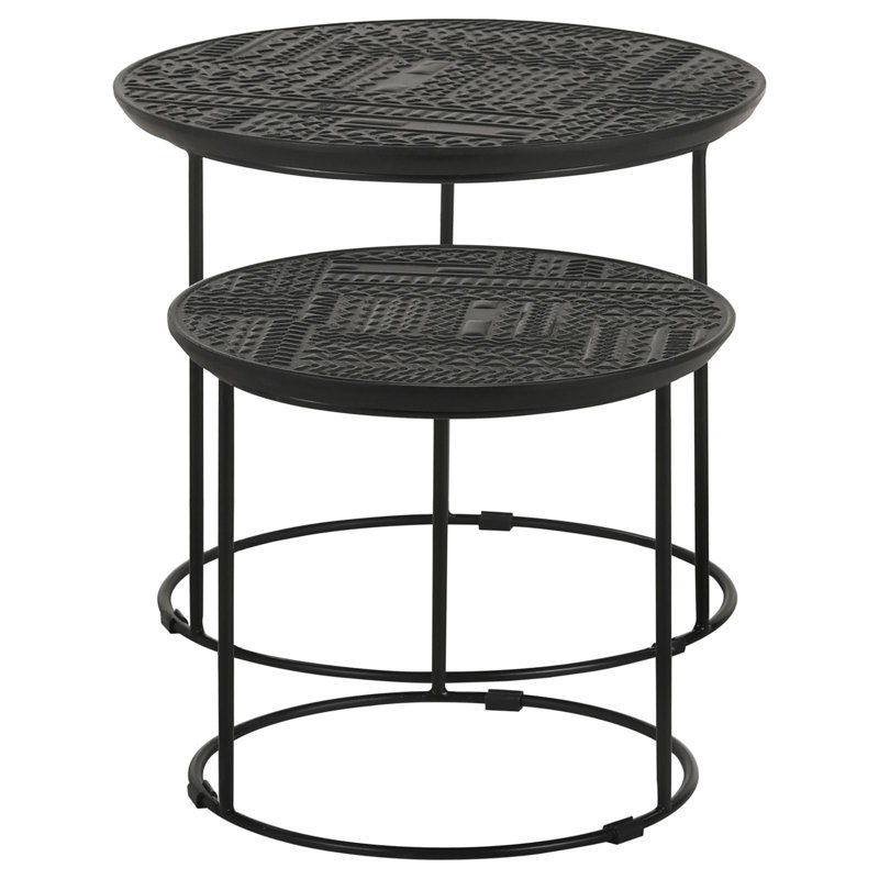 Table gigogne 2 pièces noir mat