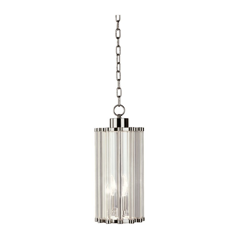 Cole 17" Polished Nickel and Crystal Mini Pendant Light