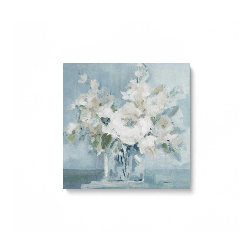 Motif de fleurs tranquilles,, H 12 po x l 12 po x P 1,25 po, Toile tendue
