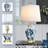 23" Classic Blue White Ceramic Table Lamp, 3-Way Dimmable
