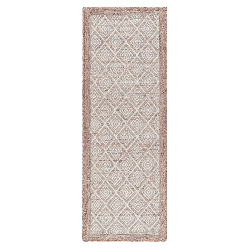 Town & Country Terra Nalani Textured Diamond Brown, Runner 2'5" x 7"