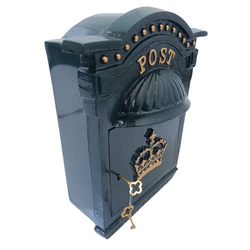 Kemah Metal Wall Mounted Post Box, Green