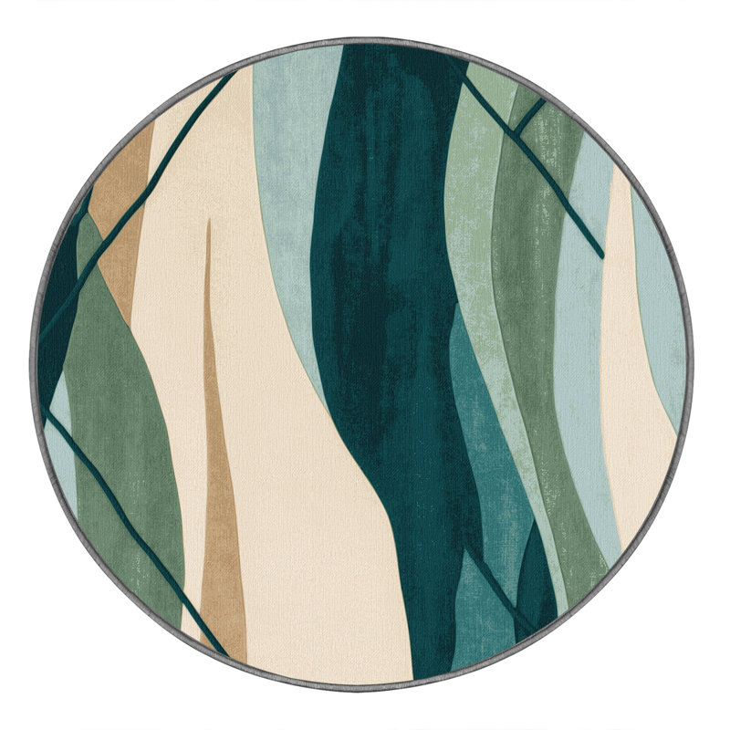 Midnight Cascade Rug, Round 7'
