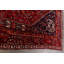 Tapis unique en laine noué à la main style Shiraz des années 1970 de 7 pi 2 po x 10 pi 8 po rouge / bleu Omena