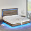 Grand lit flottant avec lumière DEL Tryston, gris-1720832465-1720832472