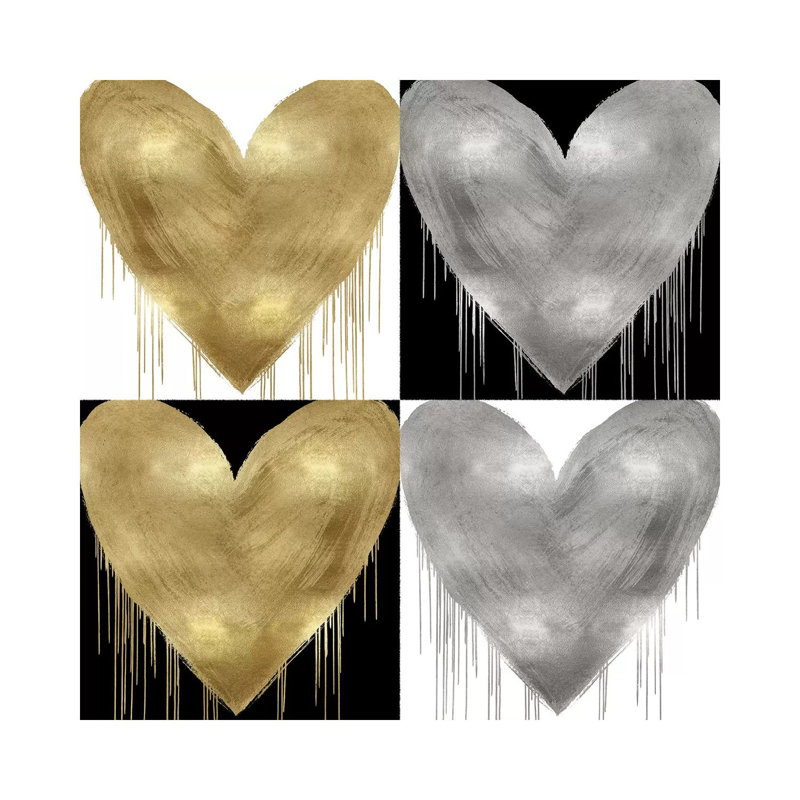 Big Hearted Quartet III by Lindsay Rodgers - Print on Canvas, Wrapped Canvas, 45.72cm H x 45.72cm W x 1.91cm D