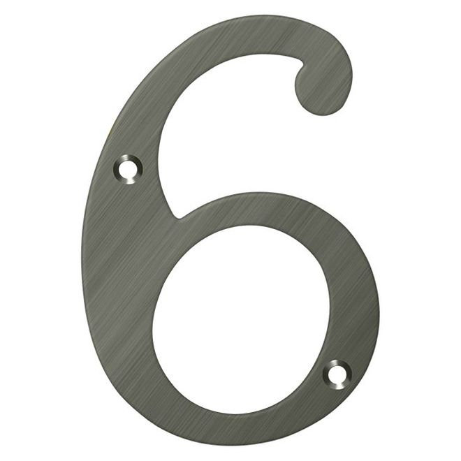 Deltana - chiffres 4 po, laiton massif et nickel antique, Nickel antique, 6