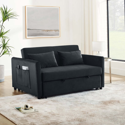 Causeuse-lit en velours avec lit escamotable Rubinder