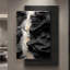 Peinture d'entrée abstraite 27,56 "haut de gamme en noir, blanc et gris-639776147
