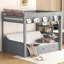 Full Wood Convertible Bunk Bed with Storage Staircase, Bedside Table & 3 Drawers – Space Saving-227935888