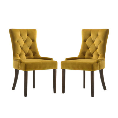 Ensemble de 2 chaises de salle à manger rembourrées en velours