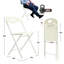 Ensemble de 4 chaises pliantes en acier inoxydable blanc - capacité de 800 lb robuste, empilable et imperméable