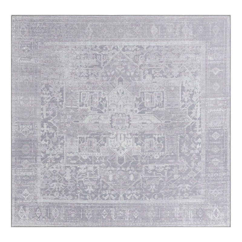 Chenille Abstract Indoor Rug, Square 7'6"