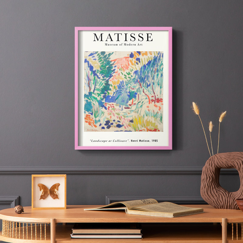 Matisse CL XXVI, reproduction encadrée - bois massif, Rose, H 10 po x l 8 po