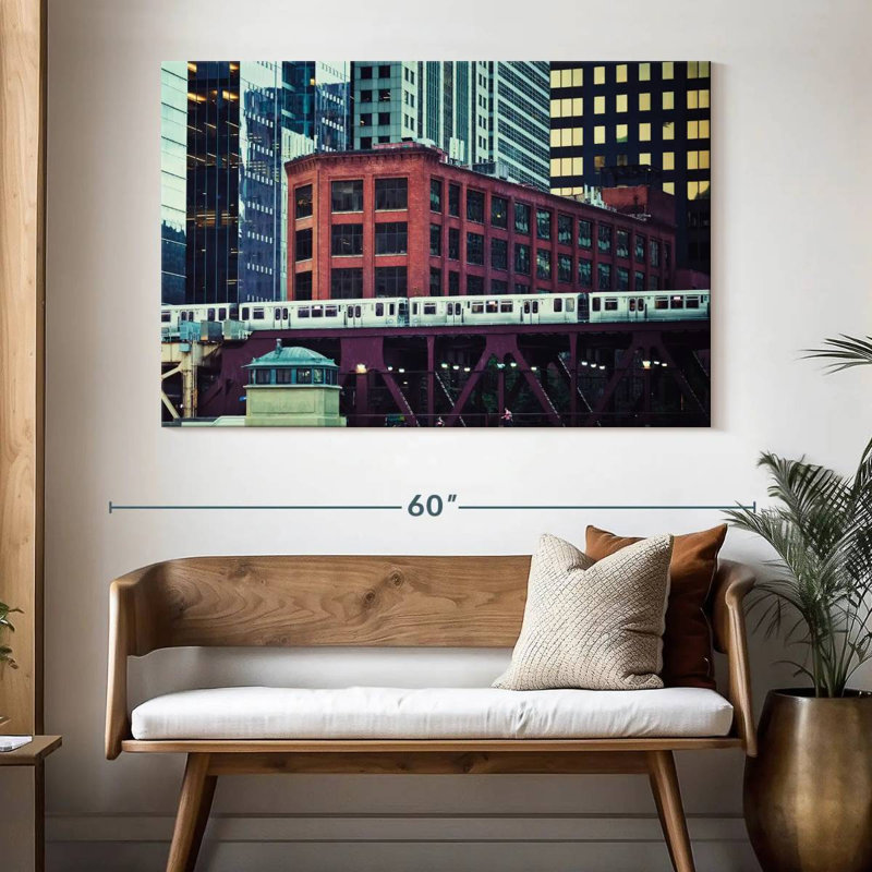 Chemin de fer à Chicago, H 34 po x l 51 po