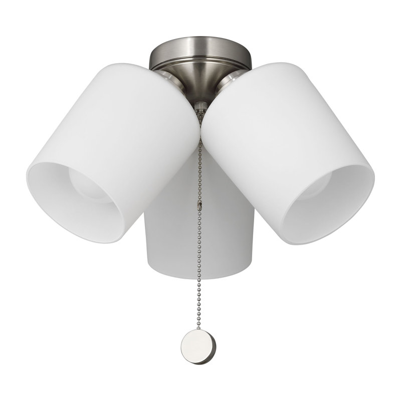 Ventilateur de plafond à 3 lumières à intensité variable avec finition nickel brossé Génération Lighting, Nickel brossé