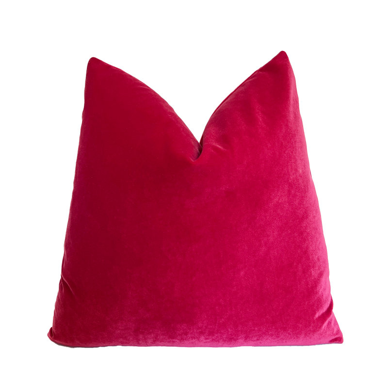 Housse de coussin en velours rose, H 20 po x l 20 po, Rose millennial