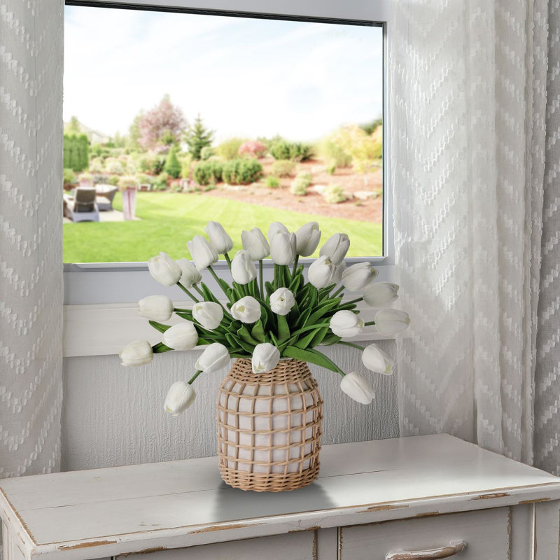 Ensemble de tulipes 13 po Eva, Blanc