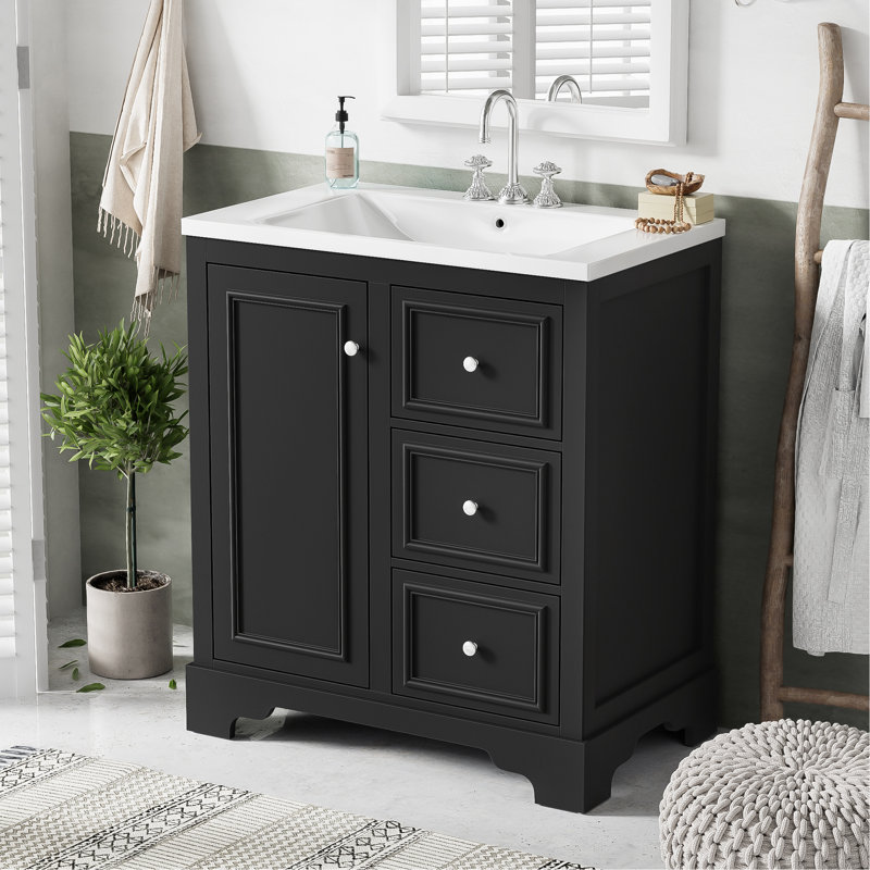 Tooba 18.48'' Bathroom Vanity with Top, Black