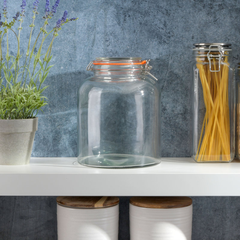 Alpha Glass Storage Jar, 13.75" H x 11" W x 11" D