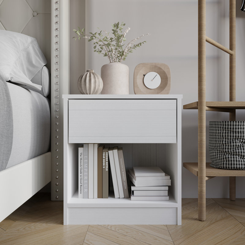Pedri 18.51'' W Particle Board / Chipboard Nightstand, White