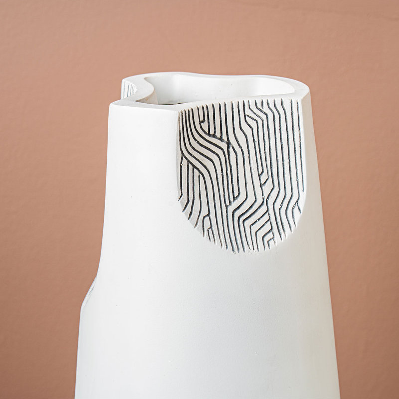Trendy Polyresin Vase for the Living Room Decor, Stylish Decorative Vase, 35" H x 15.5" W x 15.5" D
