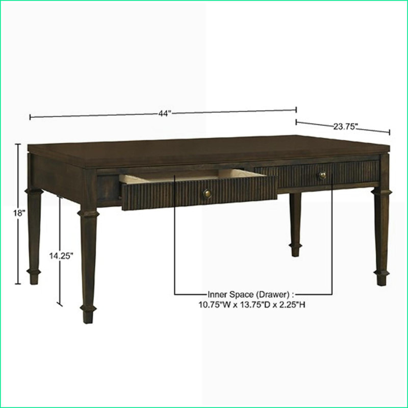 Table basse à 2 tiroirs avec rangement Lily Brown