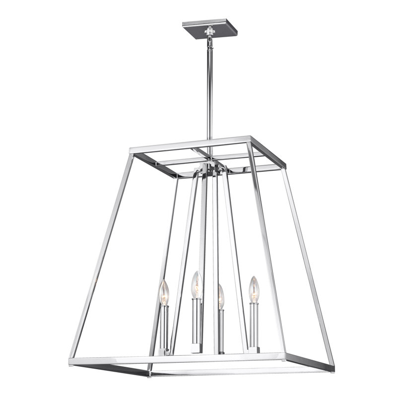 Luminaire suspendu pour vestibule 4 lumières Millheim, Chrome, H 18 po x l 13 po x P 13 po