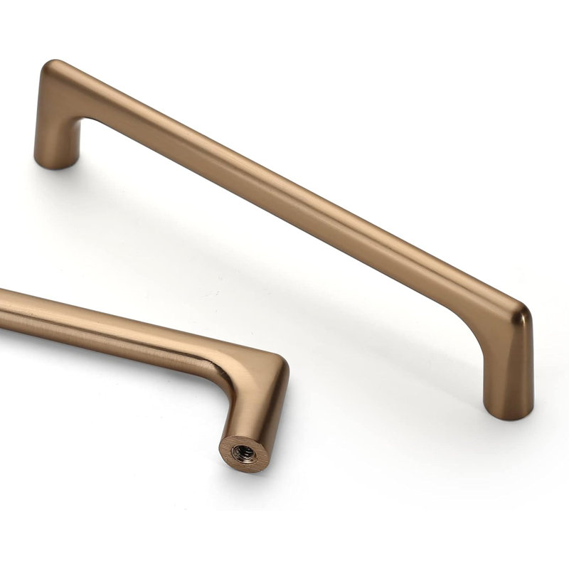 Paquet de 10 poignées d'armoire bronze champagne 5 trous (128 mm) au centre - Poignées de tiroir modernes en alliage pour la cuisine, la salle de bain et le mobilier