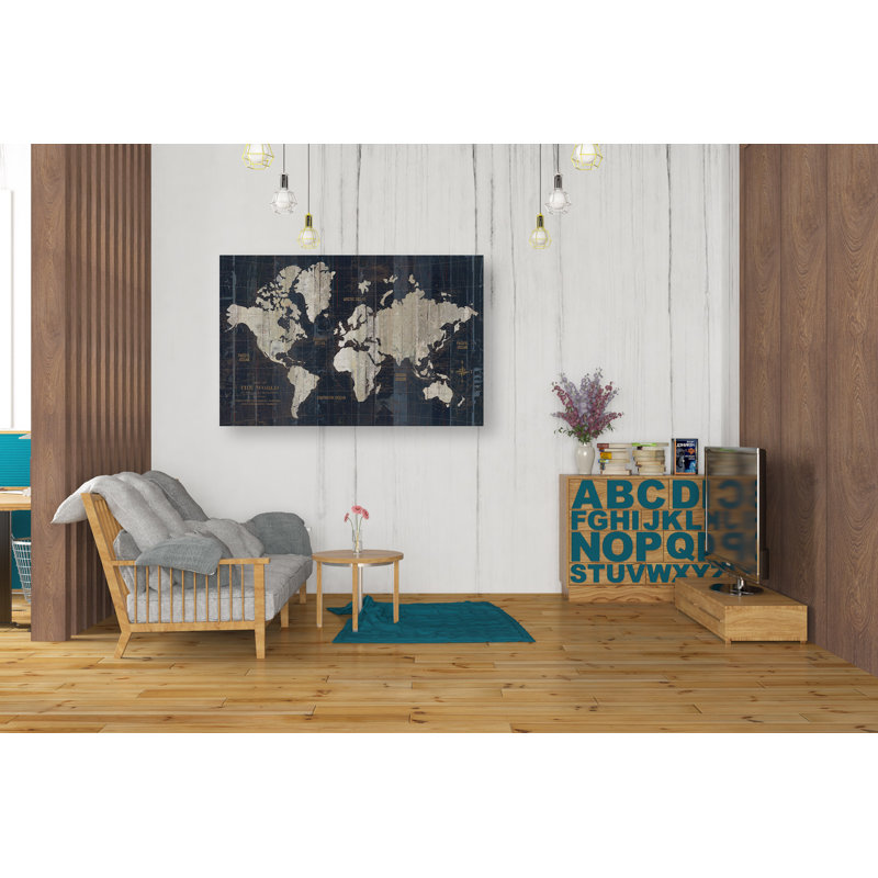 «Old World Map» par Wild Apple Portfolio, art mural sur toile, H 26 po x l 40 po x P 0,75 po