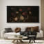 Nature morte d'inspiration rétro avec fleurs rouges et blanches - impression sur toile encadrée pour chambre principale-123831696-123831697