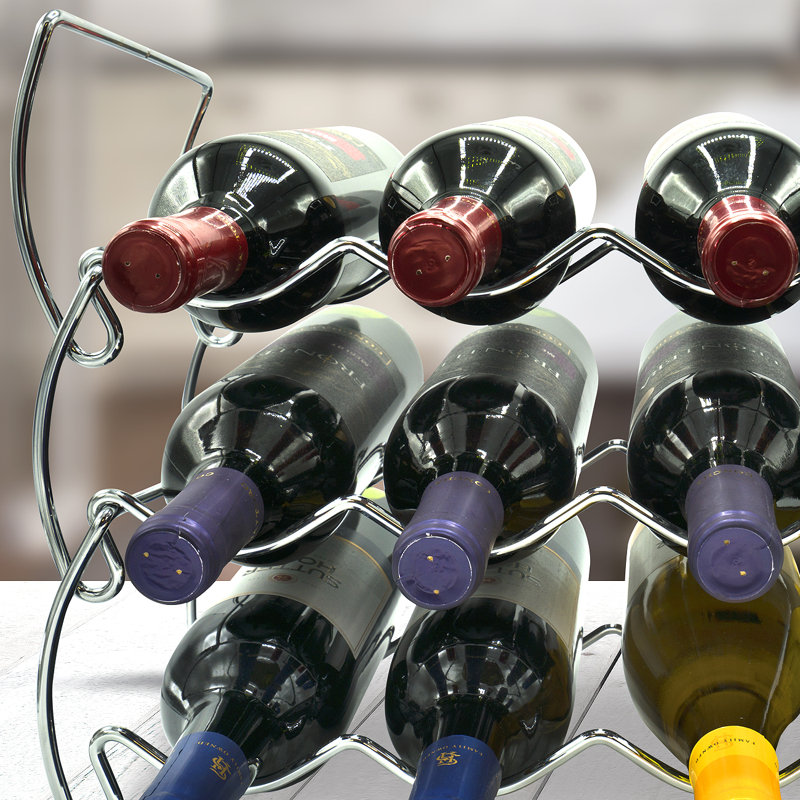 Sorbus 3-Tier Stackable Silver Metal Wine Rack for 12 Bottles