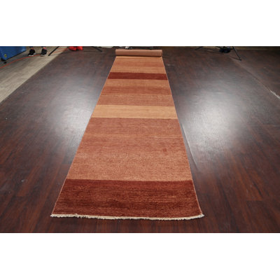 Tapis de couloir en laine noué à la main de conception unique noué à la main New Age de 3 pi 1 po x 16 pi 7 po Tapis décoratif rouge