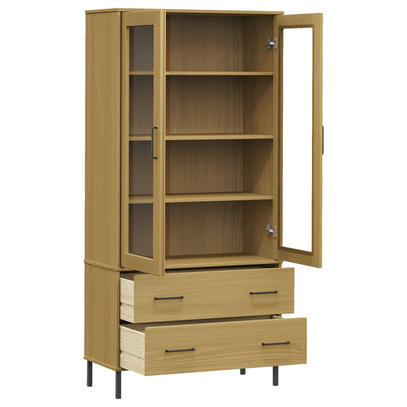 Landowski 172.5 cm H x 85 cm W Solid Wood Standard Bookcase, Brown