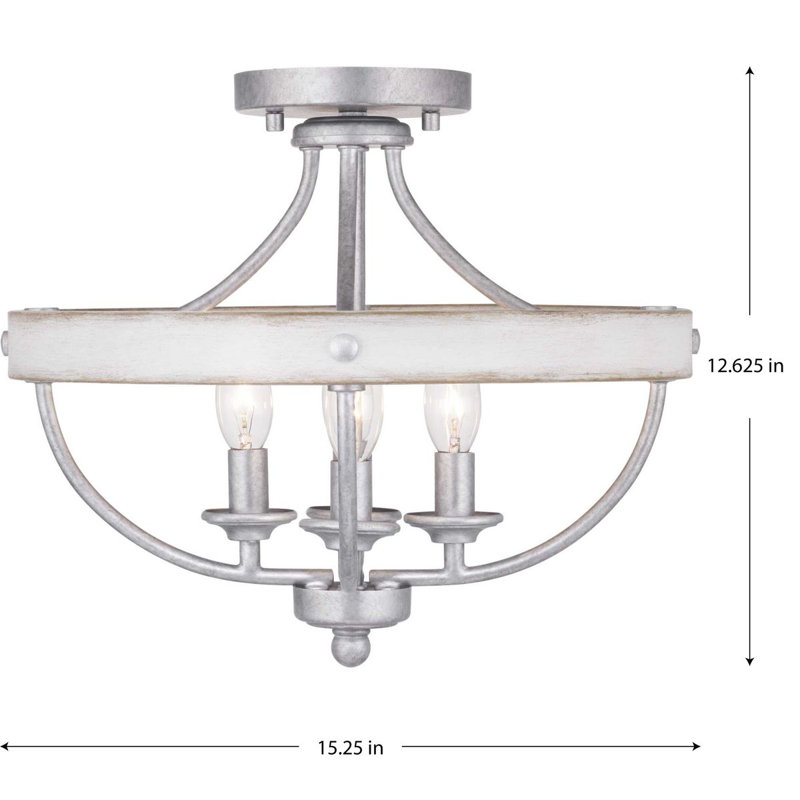 Eidanas Semi Flush Mount, Galvanize