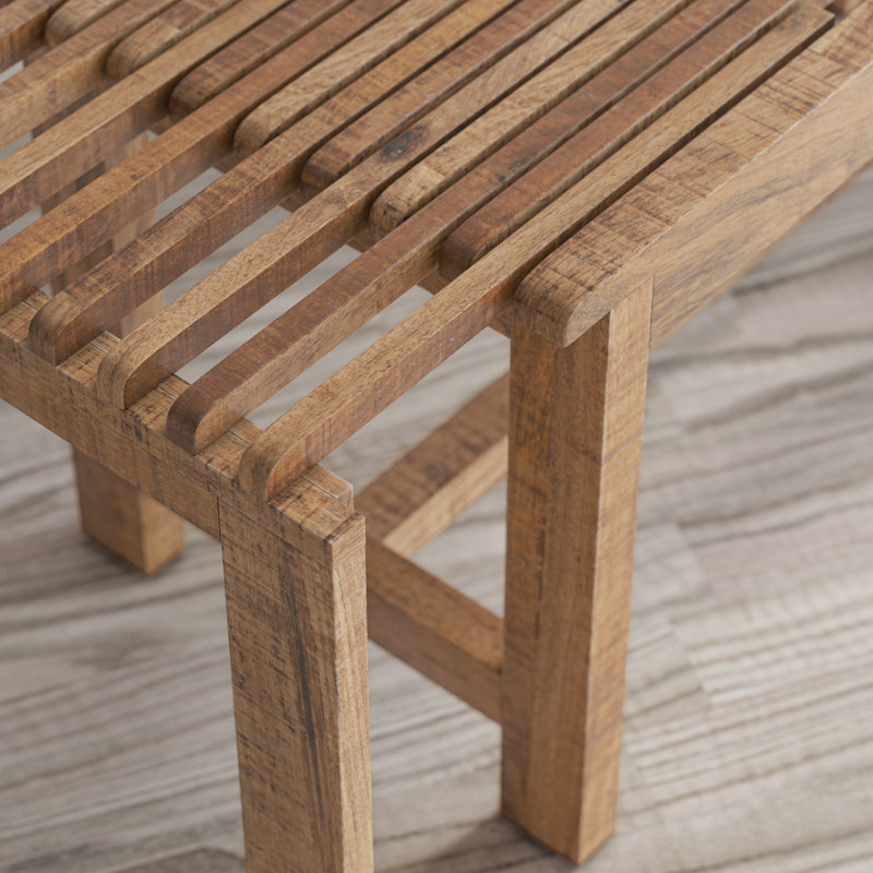 Banc en bois massif Wilmington, Naturel
