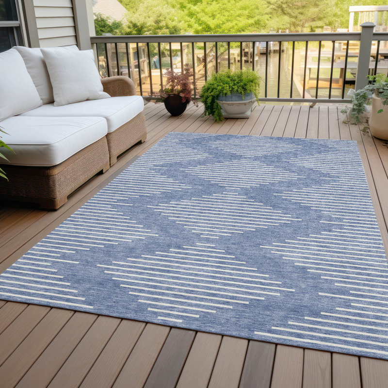 Tapis intérieur / extérieur lavable en velours Velina , 9 pi x 12 pi