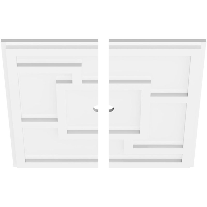 Médaillon de plafond contemporain en PVC de qualité architecturale Kailey, H 1 po x l 18 po x P 18 po