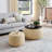 Round Storage Ottoman, Woven Rattan Fabric Ottoman, 2 In 1 Function, Work As End Table And Ottoman,With Small Seat-Nature(25"X25"X14.7")-1697858264
