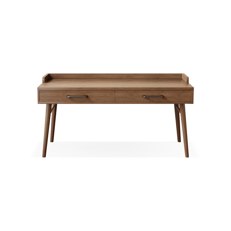 Bureau rectangulaire en bois massif avec tiroirs Walnut, H 29,53 po x l 47,24 po x P 23,62 po