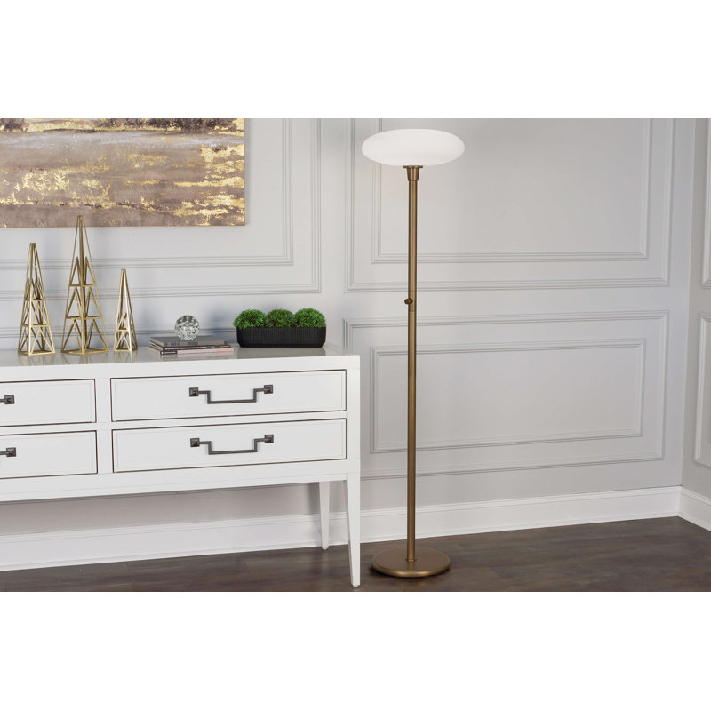 Lampe sur pied 66 po Rico Espinet Ovo, Laiton vieilli