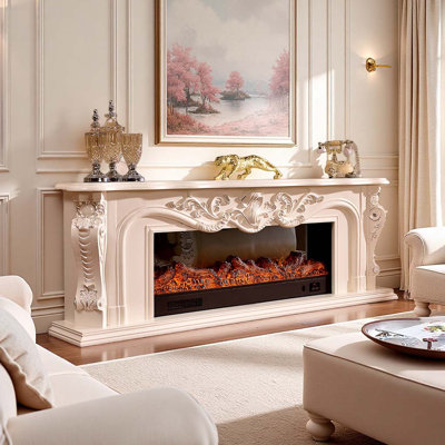 Hand-carved decorative heating fireplace