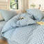 Ensemble de housse de couette en coton délavé à carreaux-1079322548-1126550263