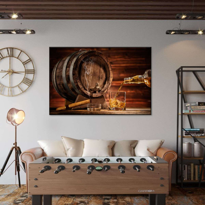 «Whiskey Barrel Distributeur», reproduction sur toile, H 24 po x l 36 po x P 1,25 po