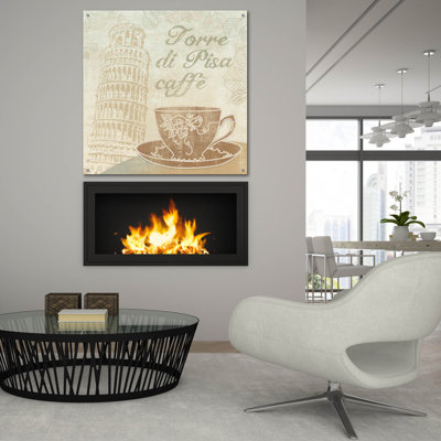 «Caffe Pisa» par Erin Clark, art mural en verre acrylique