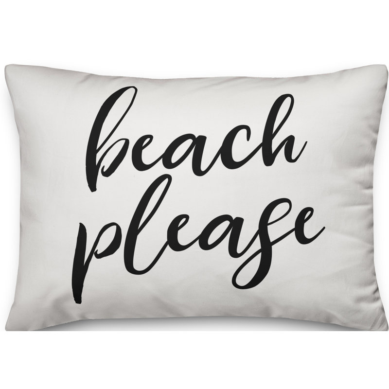  Outdoor Rectangular Pillow Cover & Insert, Off White/Black