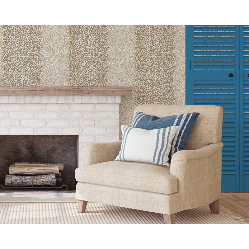 Fifty States Shagreen 10' L x 24" W Wallpaper Roll, Taupe, Faux Grasscloth, Non-pasted